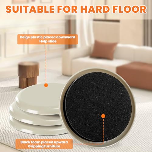 Furniture Sliders for Carpet 24PCS, 3 1/2"