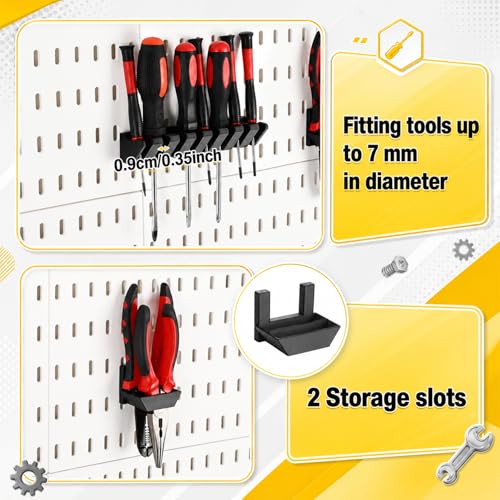 Novabright 6 Pcs 2 Style Pegboard Screwdriver Holders Plastic Pegboard Plier Holders Peg Board Screwdriver Household Tools Organizer Racks for Kitchen, Workbench, Garages, Shops, Hanging Plier (Black) - color: Black