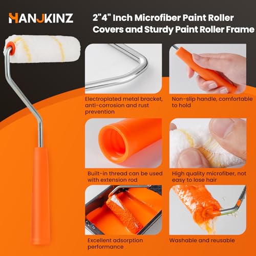 Microfiber Paint Roller, 2 Inch and 4 Inch, 50 Pack - size: 2 Inch & 4 Inch,50 Pack
