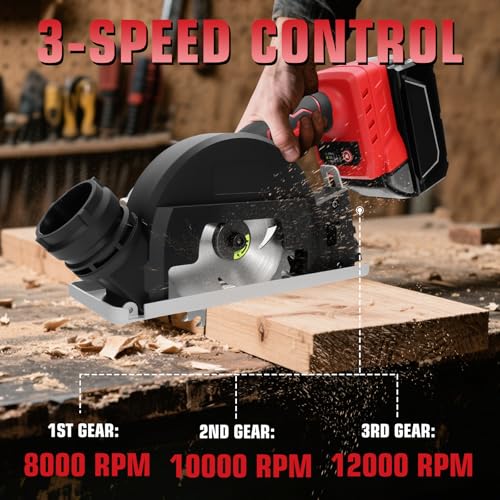 Mini Circular Saw for Milwaukee 18V Battery, 12000RPM 4 Inch Small Brushless Circular Saw, Cutting Depth 0.8"(20mm) for Wood, Soft Metal, Plastic, Drywwall, Tile Cuts(No battery)