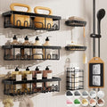 Veken Shower Caddy 6-Pack, Bathroom Organizers and Storage Shelves, Black - color: Black