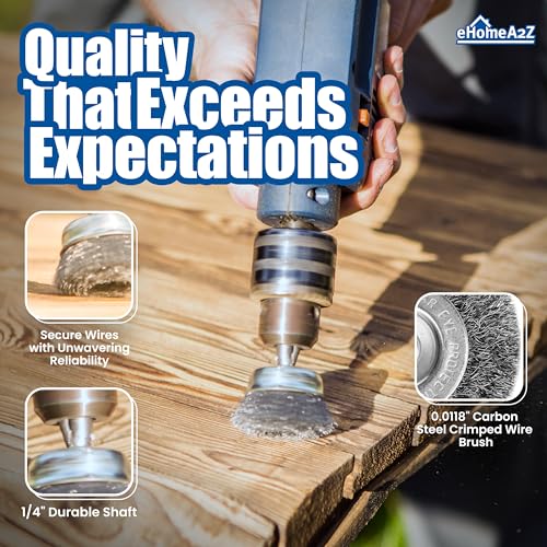 40-Piece Wire Brush Set for Drill – Steel Wire Wheel, Cup & End Brushes with 1/4" Hex Shank – Rust Removal, Paint Stripping, Metal Cleaning Drill Attachment Kit