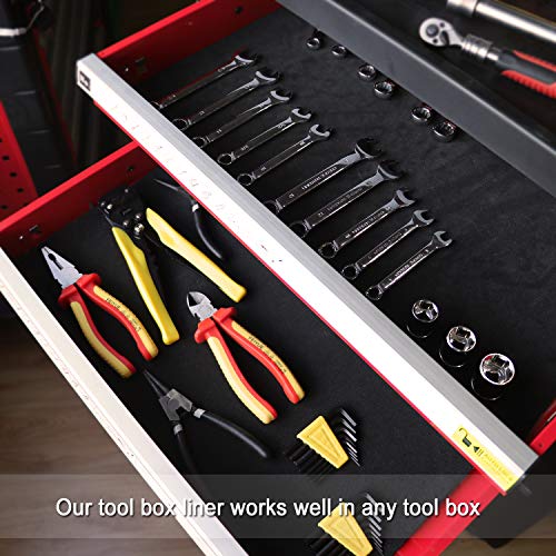 CASOMAN Professional Tool Box Liner, Drawer Liner, Shelf Liner, 18 inch(Wide) x 24 feet (Long), Non-Slip, Black - size: 18"W x 288"L