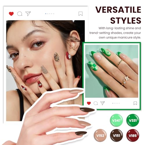 VANREESA Gel Nail Polish Kit with U V Light 53 Pcs Gel Polish Nail Set 36 Popular Colors Nail Polish Set + Base and 4 Effects Top Coat with Manicure Tools Complete Nail Kit Gifts for Women Girls - color: Champagne Roses