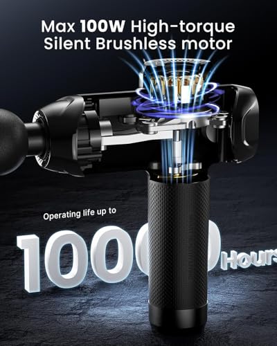 RENPHO Power Massage Gun Deep Tissue, 12mm Amplitude, Professional Massager - color: Graphite Black