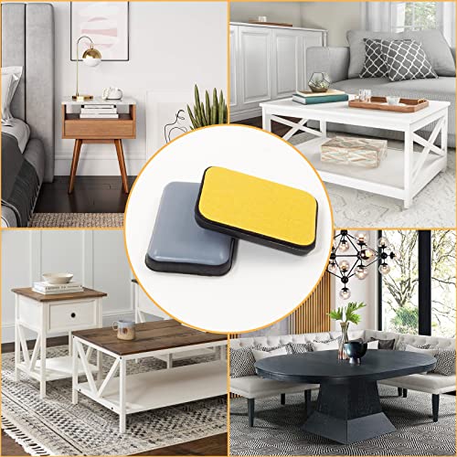 20Pcs 1-3/8 x 1 Inch Rectangular Adhesive Furniture Sliders - size: 1-3/8 x 1 Inch