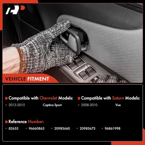 A-Premium Front or Rear Left Driver Side Interior Door Handle | Compatible with Chevrolet Captiva Sport 2012 2013 2014 2015 & Saturn Vue 2008 2009 2010, Chrome, Replace# 96660863, 96861998 - style: Front or Rear Left