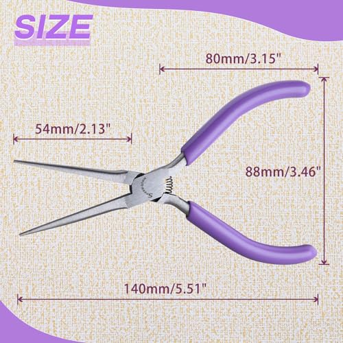 SPEEDWOX Mini Needle Nose Pliers With Smooth Jaw 5" Precision Wire Looping Pliers For Jewelry Making And Small Object Gripping - style: Needle Nose Pliers