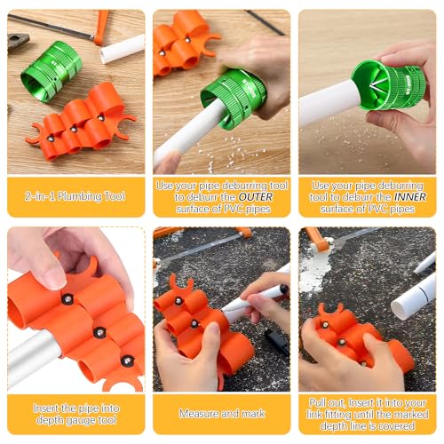 Dreyoo PEX Deburring with Depth Gauge for Copper Pipe