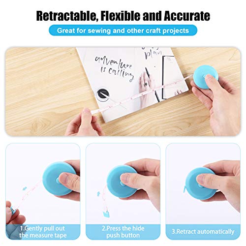 Tape Measure Body Measuring Tape, Retractable 60 Inch Soft Mini Measuring Tape, Small Sewing Fabric Tape Measurer for Cloth Waist Medical Nursing Craft(3 Pack/Pink Purple Sky Blue) - color: Pink, Purple, Sky Blue