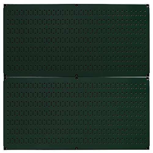 Wall Control Pegboard Rack Horizontal Metal Pegboard Garage Tool Storage Pack - Two 32-Inch Wide x 16-Inch Tall Easy To Install Peg Boards (Green) - color: Green