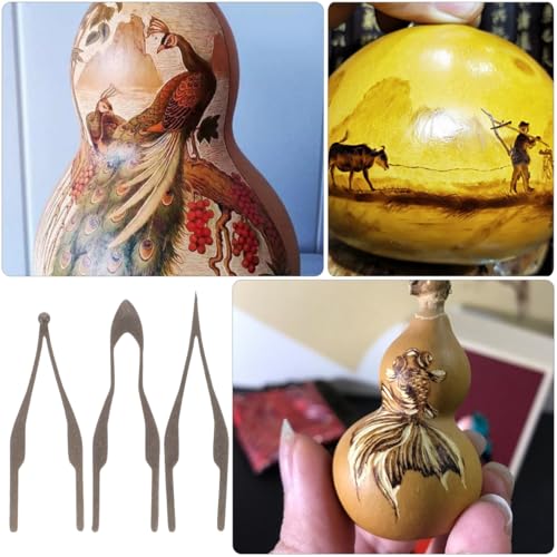 OHPHCALL Wood Burning Tips 3Pcs Replacement Pyrography Pen Nibs for Detailed and Large Crafts Compatible with Wood Burner Tools and Heating Pens