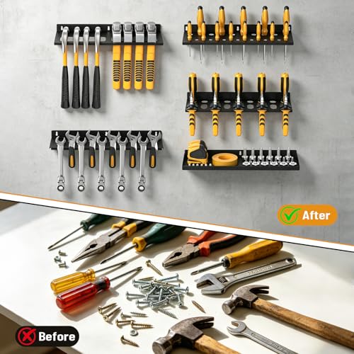 5 Pcs Hand Tool Organizers Wall Mount Heavy Duty for Garage
