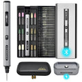 AM ARROWMAX Mini Engraving Pen, Rotary Tool with 42 Bits, Aluminum Case, Smart Motion Control, OLED, APP, Magnetic Charger, Tool Bag, Engraving Pen for Jewelry, Wood, Glass, Carving (SGS PRO Plus) - color: Grey, size: SGS PRO PLUS