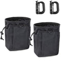 LIVANS Tactical Molle Dump Pouch, Magazine Drop Pouch Drastring Ammo Bag - color: Black - 2 Packs