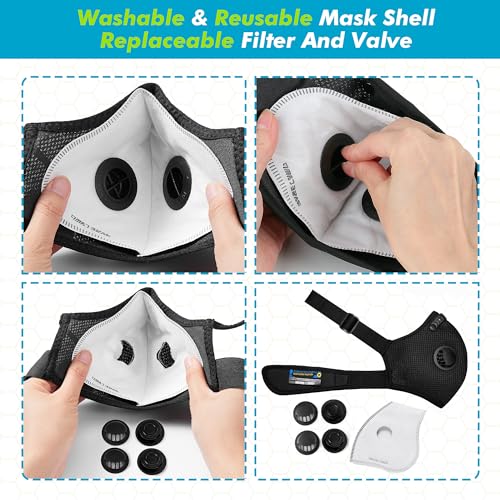 BASE CAMP M PRO Dust Mask, All day Comfortable Reusable Respirator Mask for Dust, Safety Work Mask for Woodworking - style: 2pack