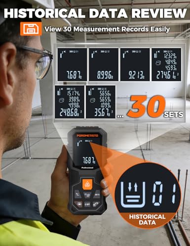 Laser Measure (164ft/50m) POROMETISTO with Angle Sensor&Tripod Mount