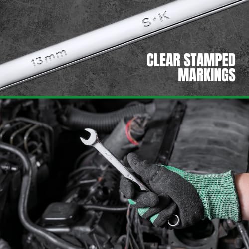 SK 13 mm Combination Wrench, Metric, Premium CR-V Steel - size: 13 mm