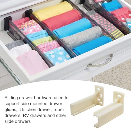 Drawer Track Back Plate Compatible with Prime-Line R 7265 | 3/8 in. x 1 in. ABS Hard Materials, Off-White (1 Pair)
