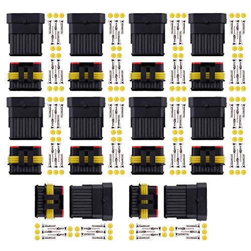 MUYI 10 Kits 5 Pin Way Electrical Connectors for 20-16 AWG Wire Cable 10A - style: 5pin connector(10 sets)