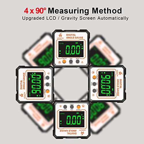 Digital Angle Finder with Electronic Laser，3-in-1 Angle Finder-Electronic Level&Laser Level-Rechargable Digital Angle Gauge Magnetic,Digital Level Box/Protractor for Table&Miter Saw with Fabric Bag