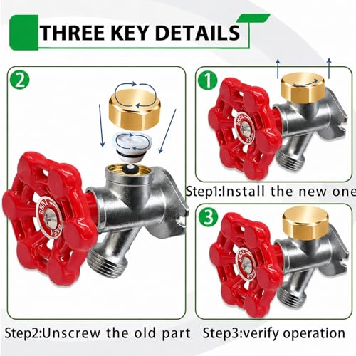 Gold Metal ASSE 1019-A Vacuum Breaker Check Valve Repair Kit, Anti-Siphon Replacement Parts, Corrosion Resistant, Solid Brass Top Cover, Plastic Body, Plunger & O-Ring, 1 Pack - color: yellow metal