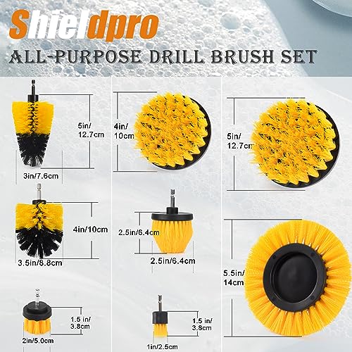 18 Pack Drill Brush Attachment Set, Power Cleaning Scrub Brushes for Drill, Extend Long Attachment, All Purpose for Car Detailing, Bathroom, Carpet, Tile Grout, Sinks, Corners