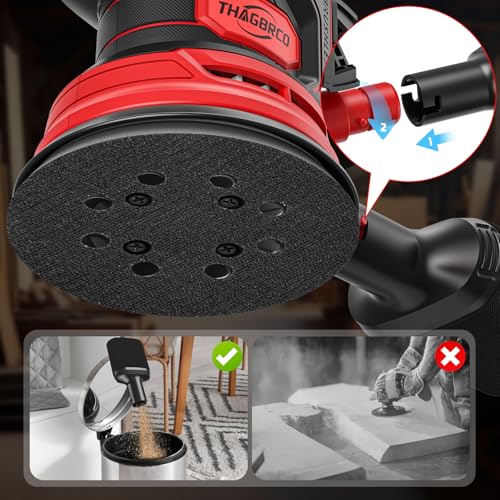Cordless Orbital Sander Compatible For Milwaukee 18V With Dust Collector - style: RED 18V