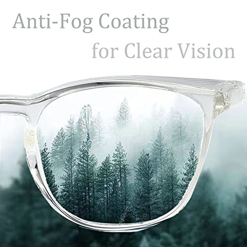 Safety Glasses for Men Women, Anti Fog Safety Goggles Comfortable Blue Light Blocking UV Protective Adult Nurse - color: Black Pink 3pack