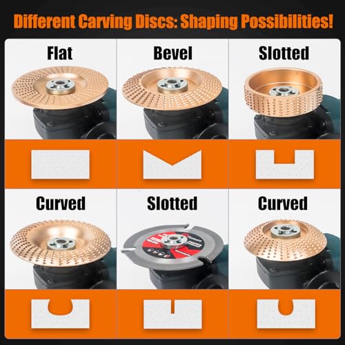 Pomsare 13PCS Wood Carving Disc Set for Angle Grinder, Sanding Wheel