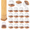 16 Pcs Square Chair Leg Floor Protectors for Hardwood Floors - size: M - 16 Pcs - Clear