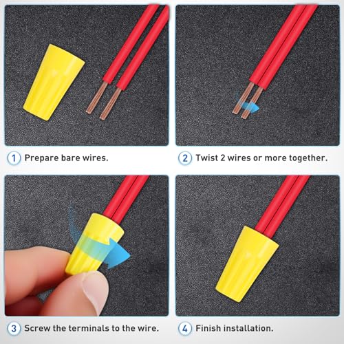 Nilight 120PCS Yellow Wire Connectors Kit 16-14 AWG Electric Wire Caps - color: 120PCS 16-14# Wire Caps