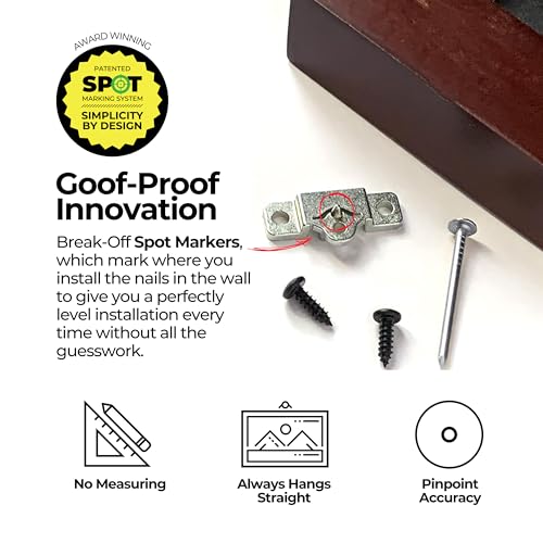 203-Piece Metal Picture Hanging Kit in Tackle Box, Hangs 14 Wooden Frames Up to 75 lbs, No Measuring Needed, Wall Picture Hangers with Drywall Anchors, Hardware, and Level - size: 14 Frames Up to 75 lbs