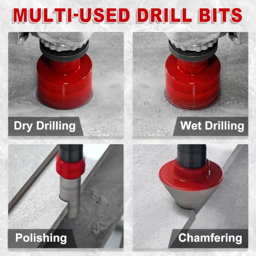Diamond Hole Saw Kit, Tile Hole Saw Kit Vacuum Brazed 11Pcs (1/4"-4") - size: 6/8/10/20/35/50/65/100MM/2"/20MM