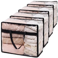 Blanket Storage Bags Extra Large 60L 4 Pack Clothes Organizer - color: A-Clear