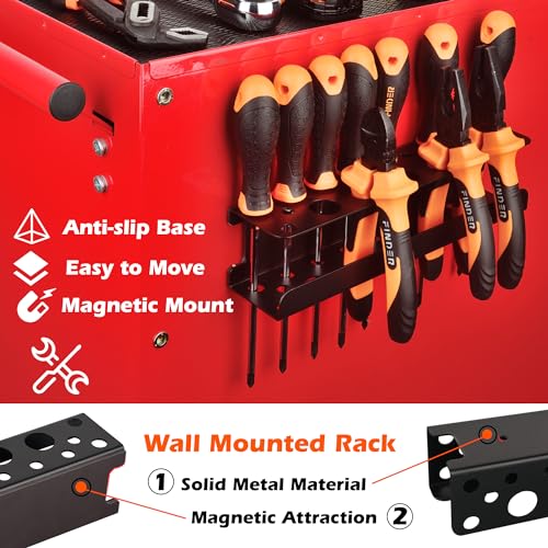 ULIBERMAGNET Magnetic Screwdriver Holder Rack,Heavy Duty Magnetic Pliers Holder,Tools Organizer Rack for Screwdriver, Plier, Shears,Magnetic Mount Tools Rack for Garage,Tool Cart,Pegboards,Workbench - style: Black Magnetic Screwdriver Rack