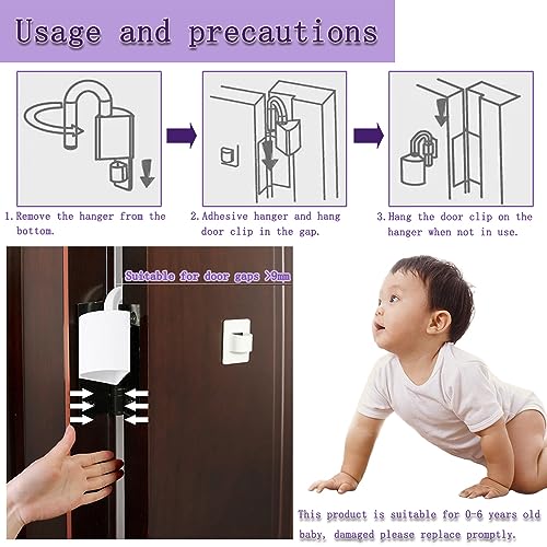 4 Set Door Hinge Guard for Baby's Fingers, Safe Finger Protector for Door Stay Open, Baby Proofing Catch Door Stopper, Anti-Pinch Door Locks Guard for Children Kids (White)