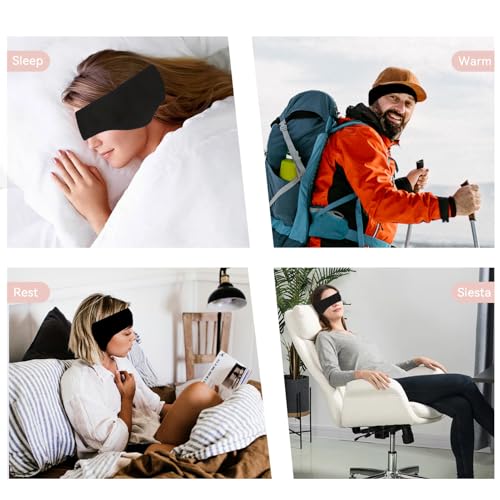 Agatige Sleep Ear Muffs, Soundproof Sleep Earmuff Headband Sleeping Noise Cancelling Ear Wrap Muffs Winter Women Sleep Mask - color: Black