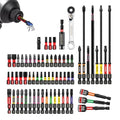 Geinxurn 66Pieces Impact Screwdriver Bits Set, Magnetic S2 Steel Phillips/Slotted/Square/Torx/Hex Insert Power Bits Tips with Impact Bit Holder and Impact Nut Driver and Mini Wrench - size: Mixed-66Pcs