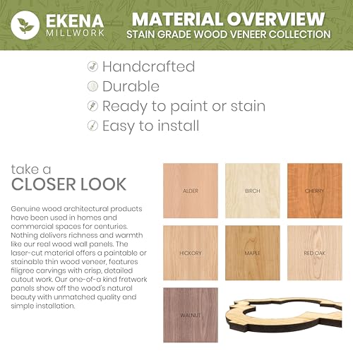 Brazos Designer Series Adjustable Wood Decorative Slat Wall Panel Kit, 94" H x 3/8" T (Contains 22 Slats), Red Oak - color: Red Oak