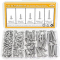 105 Pieces #10 x 1/2" 3/4" 1" 1-1/4" 1-1/2" Wood Screws Set, Phillips Pan Head #10 Self-Tapping Screws Assortment Kit, 304 Stainless Steel - size: #10, style: Phillips Pan Head