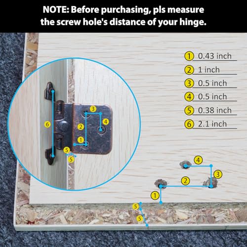 30 Pack (15 Pairs) 3/8 Inset Antique Copper Hinges Self Closing Cabinet - color: Oil Rubbed Bronze, size: 30 Pack (15 Pairs)