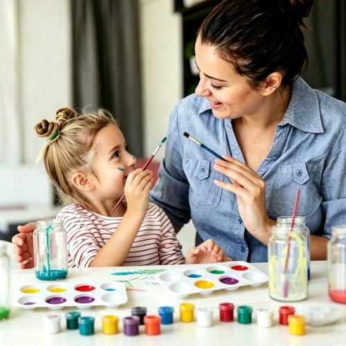 21 PCS Rectangular Paint Tray Palettes for Kids Paint Palettes with 8 Wells - color: 21pcs White