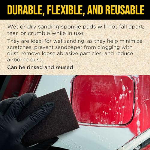 Dura-Gold 80 Grit 4-Sided Hand Sanding Block Sponges, 3.9" x 2.75" x 1" - style: 80 Grit