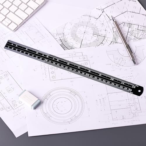 Mr. Pen- Metal Straight Edge Ruler, 2 Pack, 6" and 12", Black - color: Black, size: 6, 12 inch