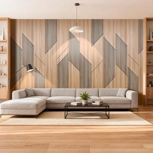 8-Pack Teak Wood Grain 3D Wall Panels with Adhesive, Peel and Stick PVC Wall Tiles for Accent Wall, Covers 92.6 Sq Ft for Luxury Living Room & Bedroom Decor - size: 16" × 105.9"