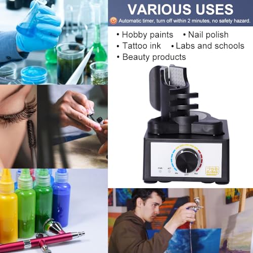 Mini Vortex Mixer, DIY/Gundam Model Paint Shaker, Hands-Free, 300~2400rpm, Three-Stage Speed Mix, Suitable 10-100ml Shaker, for Paint, Nail Polish, Lab, Paints Acrylic, Eyelash Adhesives