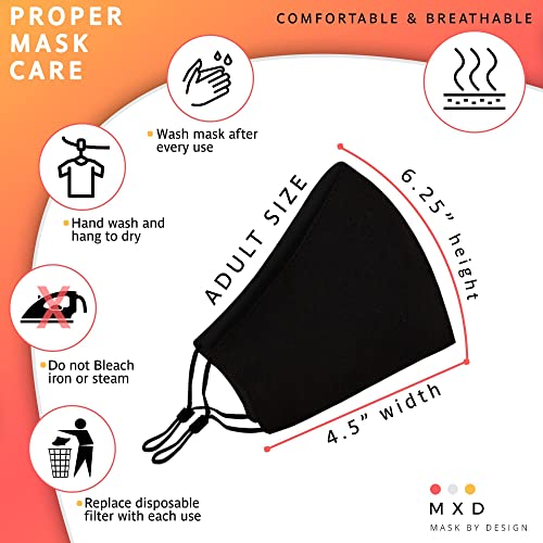 Washable Face Mask with Adjustable Ear Loops & Nose Wire - 3 Layers, Made in USA - color: Solid - Burgundy