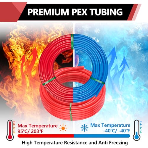 EFIELD 1/2 inch 2 x100 ft Pex-b Pipe/Tubing, Blue & Red 200 ft Length - size: 1/2 inch, 2x100 ft, style: Pipe Only