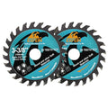 Wood Cutting Disc 3-3/8" 2pcs - 24T TCT Carbide Tipped Teeth Compact Circular Saw Blade with 10mm Arbor, General Purpose for Cuttting in Wood Plastic and Composite Materials - size: 85mm